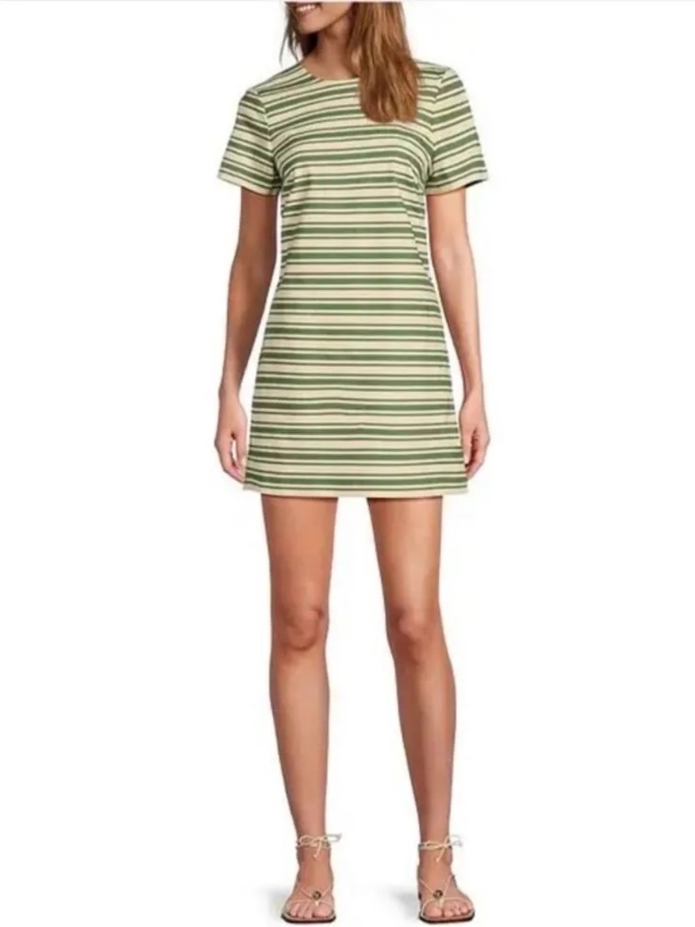 Antonio Melani x The Style Bungalow Palm Short Sleeve Striped Dress (Size 12)